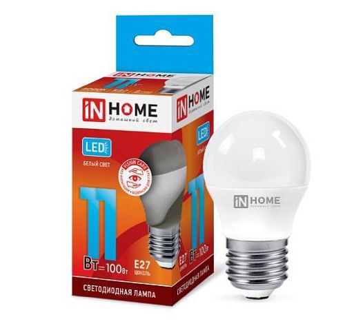 Лампа светодиодная шар LED-ШАР-VC G45 11Вт 4000К 1050Лм Е27 IN HOME
