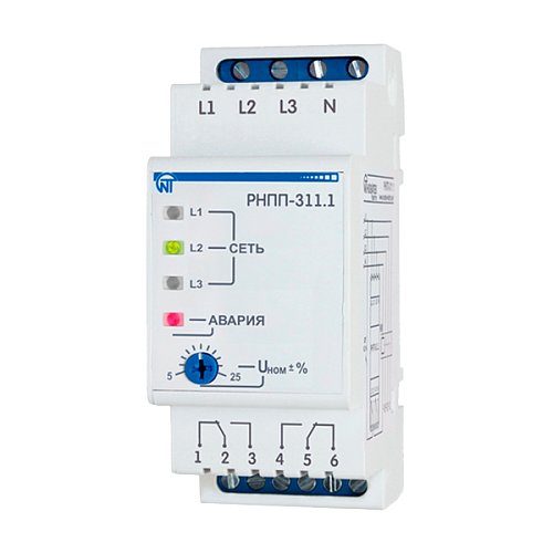 Реле напряжения РНПП-311.1 3ф перекоса и последовательности фаз Новатек-Электро