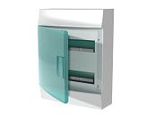 Бокс навесной 2ряда 24 мод. 382х292х120мм без N/PE прозр. зеленая дверь IP41 (белый) Mistral41 ABB (1SPE007717F0520) ФЛ