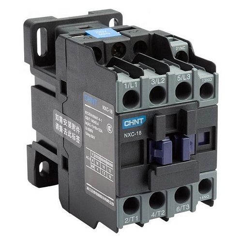 Контактор NXC-18 18А 220В/АС3 1НО+1НЗ 50Гц (R) CHINT (836904)