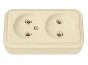 Розетка ОУ 2-я без заземления (бежевый) Пралеска BYLECTRICA