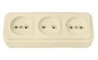 Розетка ОУ 3-я без заземления (бежевый) Пралеска BYLECTRICA