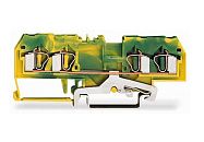 Клемма 4-проводная проходная пружинная 4мм2 с/з (желто-зеленый) WAGO (281-657)