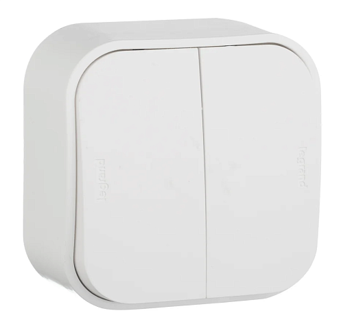 Выключатель 2кл 10А IP20 (белый) Quteo Legrand/Daccord (782202)