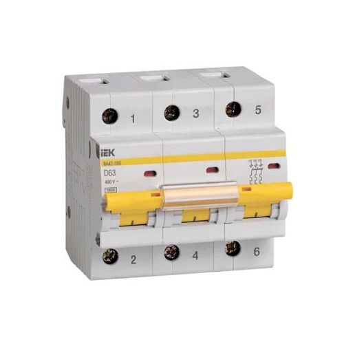 Автоматический выключатель 3п D100 10.0кА ВА47-100 KARAT ИЭК (MVA40-3-100-D)