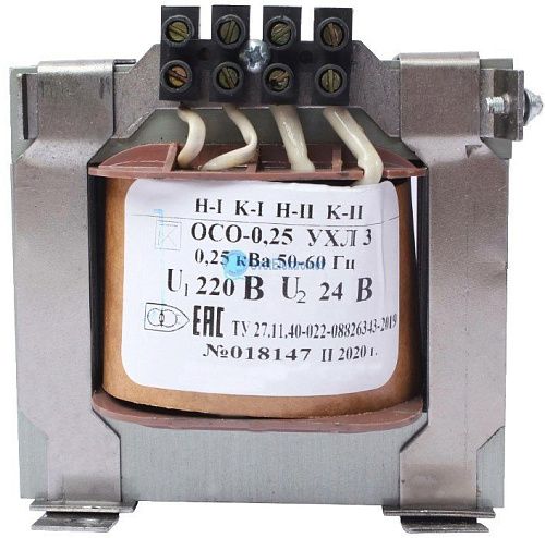 Трансформатор ОСО-0.25 220/24 IP00 Электротехник