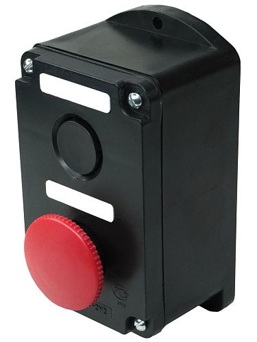 Пост кнопочный ПКЕ 222/2 У2 10А 660В 2 элемента черный цилиндр и красный гриб. накладной IP54 Электротехник