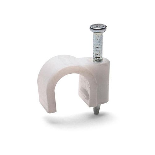 Скоба для крепления кабеля круглая СПК-12мм с гвоздем 20шт Fortisflex