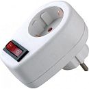 Евророзетка-переходник с з/к 16А 220В IP20 SA 1/1-ZDV с выключателем (белый) Volsten