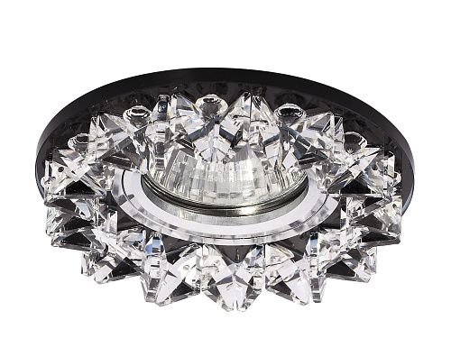 Светильник точечный неповоротный BOHEMIA 51 33 71 50Вт GU5.3 Ø90х15мм Øотв.60мм IP20 ITALMAC черное зеркало