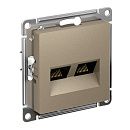 Розетка 2-я PC RJ45+RJ45 категория 5е (шампань) ATLASDESIGN SE
