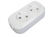 Колодка ОУ 2 гнезда б/з IP20 (белый) Grup Priz MAKEL