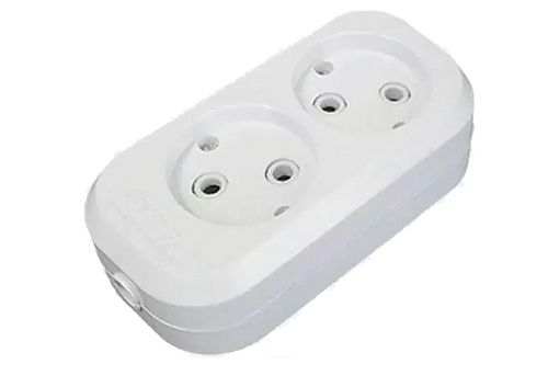 Колодка ОУ 2 гнезда б/з IP20 (белый) Grup Priz MAKEL