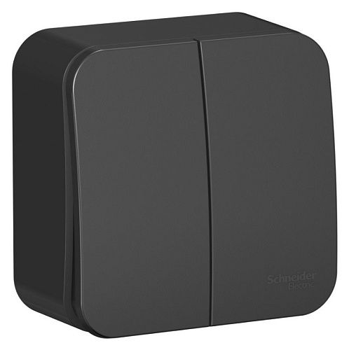 Выключатель ОУ 2кл схема 5 с изолирующей пластиной (антрацит) BLANCA SE