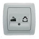 Розетка СУ 1м компьютерная (серебро) Carmen VI-KO