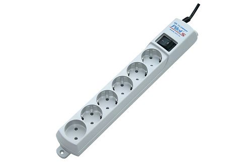 Сетевой фильтр 6 гнезд с индикацией 1.8м (белый) Pilot-S ZIS