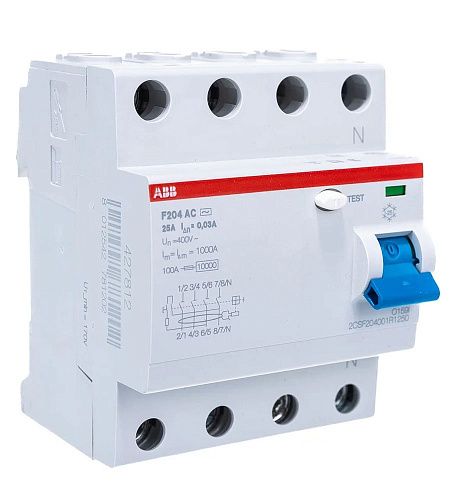 Устройство защитного отключения 4п 25А 30мА тип AC F204 AC-25/0.03 ABB ФЛ