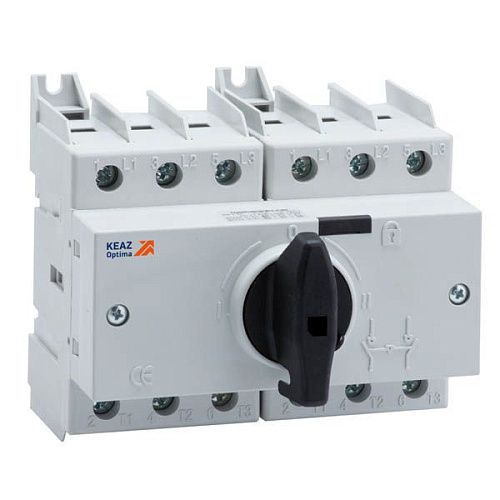 Рубильник 3п 100А реверсивный на DIN-рейку или монтажную плату OptiSwitch DI-100-3C КЭАЗ (332083)