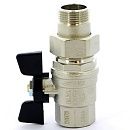 Кран шаровой 3/4 ВР/НР С АМЕРИКАНКОЙ усиленного типа (ручка бабочка) 322 серия Bugatti Кран шаровой 3/4 ВР/НР С АМЕРИКАНКОЙ усиленного типа (ручка бабочка) 322 серия Bugatti