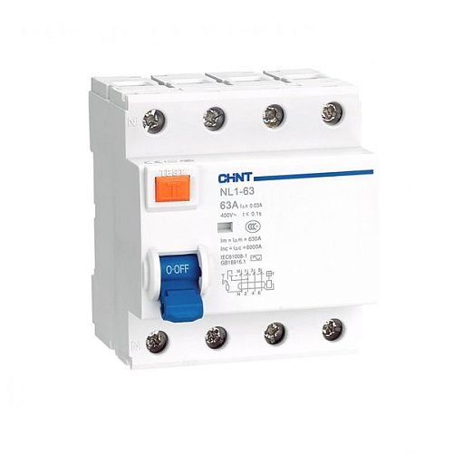 Устройство защитного отключения 4п 40А 30мА 6кА тип АС NL1-63 (R) CHINT (200224)