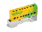 TEKFOR Шина PE "земля" (8 отв.) изол. на унив. держ. 8х12-8-ЖЗ IEK