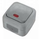 Выключатель ОУ 1кл с подсветкой (серый) IP54 Palmiye VI-KO