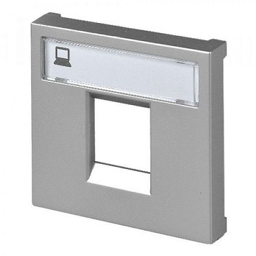 Накладка для 1 разъёма 2-модульная 2017/2018.  N2218.1 PL (серебристый) Zenit ABB