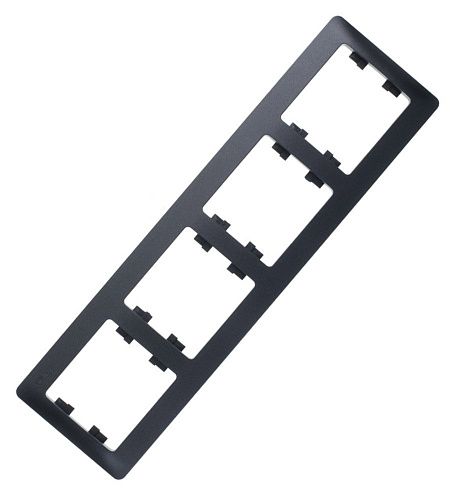 SE Рамка 4 постовая горизонтальная (антрацит) (GLOSSA)