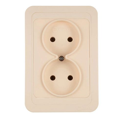 Розетка СУ 2-я со вставкой (крем) Mimoza MAKEL