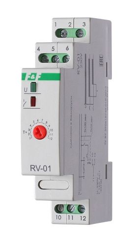 Реле времени RV-01 с задержкой включения Контакт 1п 16А 1NO/NC F&F