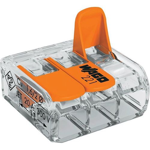 Клемма розеточная 3х4мм2 221-413 WAGO