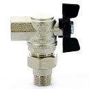 Кран шаровой 1 ВР/НР С АМЕРИКАНКОЙ УГЛОВОЙ усиленного типа (ручка бабочка) 594 серия Bugatti Кран шаровой 1 ВР/НР С АМЕРИКАНКОЙ УГЛОВОЙ усиленного типа (ручка бабочка) 594 серия Bugatti