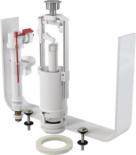 Арматура комплект с нижней подводкой 1/2" с латунным штуцером стоп кнопка SA2000SK ALCAPLAST