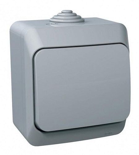 Переключатель ОУ 1кл схема 6 IP44 (серый) ЭТЮД SE