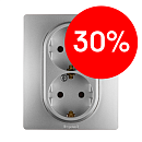 Розетка 2-я с заземлением немецкий стандарт винтовые зажимы (алюминий) Etika Legrand (672423) Розетка 2-я с заземлением немецкий стандарт винтовые зажимы (алюминий) Etika Legrand (672423)