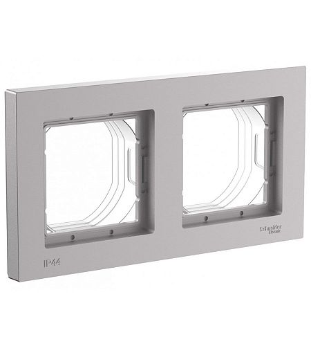 Рамка 2 поста IP44 (алюминий) ATLASDESIGN AQUA SE