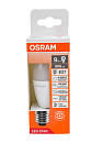 Лампа светодиодная свеча LS CLB 75 9W/840 170-250V FR E27 806lm 40000h d37x110 матовая OSRAM Лампа светодиодная свеча LS CLB 75 9W/840 170-250V FR E27 806lm 40000h d37x110 матовая OSRAM