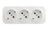 Розеточный блок с предварительным подключением 3x2К+З со шторкам (белый) IP20 Quteo (новый механизм) Legrand/Daccord (78