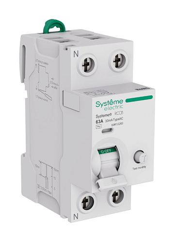 Устройство защитного отключения 63А 2п 30мА тип AC 230В Systeme9 SE (S9R12263)