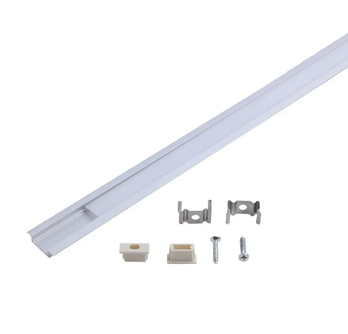 Профиль встраиваемый с матовым экраном 6х22х2000мм гл 7mm (в компл. 2 заглушки+крепеж+экран) алюм./пластик Gauss