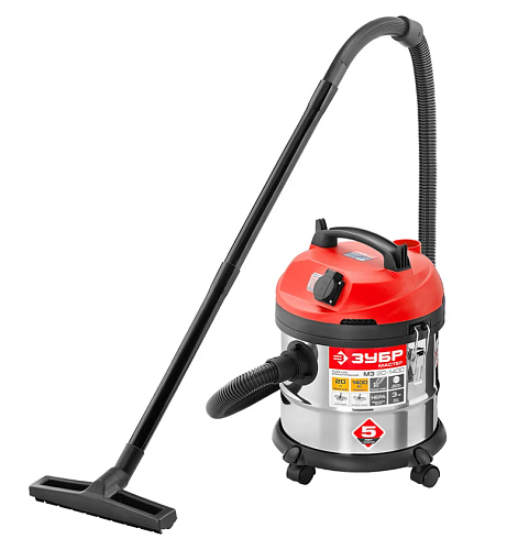 Пылесос М3 20л для влажного и сухого мусора 1400Вт ЗУБР (ПУ-20-1400 М3)