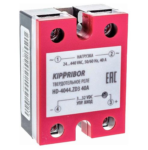 Реле твердотельное однофазное HD-4044.ZD3 [M02] 40А/440VAC упр. 3-32VDC KIPPRIBOR