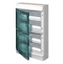Бокс навесной 4ряда 72 мод. 735х430х155мм с N/PE 2 прозрачные зеленые двери IP65 Mistral65 ABB (1SLM006501A1209)