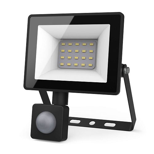 Прожектор светодиодный 20Вт 6500К 1900Лм IP65 с датчиком движения с регулировкой GAUSS Elementary-S черный