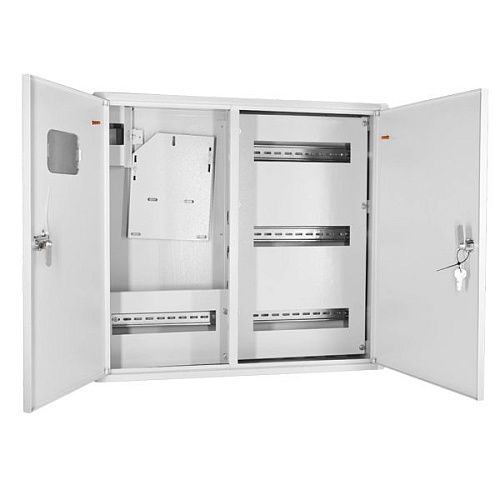 Щит учетно-распределительный навесной ЩРУН-3/48 замок+окно 2двери 4ряда 580х600х170мм без сальников Øотв.32мм IP31 MECAS