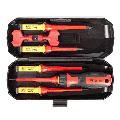 Набор отверток 5 предметов диэлектрический до 1000В 83785 НИО-4405 ПРОФИ КВТ