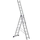 Лестница алюминиевая трехсекционная 8 ступеней 3х224/363/504см ALUMET (5308)