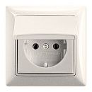 Розетка SCHUKO с крышкой 20 EUK-92 (слоновая кость) Basic 55 ABB