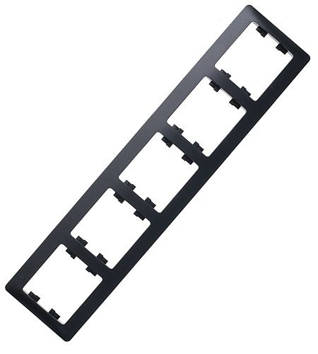 SE Рамка 5 постовая горизонтальная (антрацит) (GLOSSA)