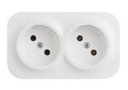 Розеточный блок с предварительным подключением 2x2К без шторок (белый) IP20 Quteo (новый механизм) Legrand/Daccord (7822
